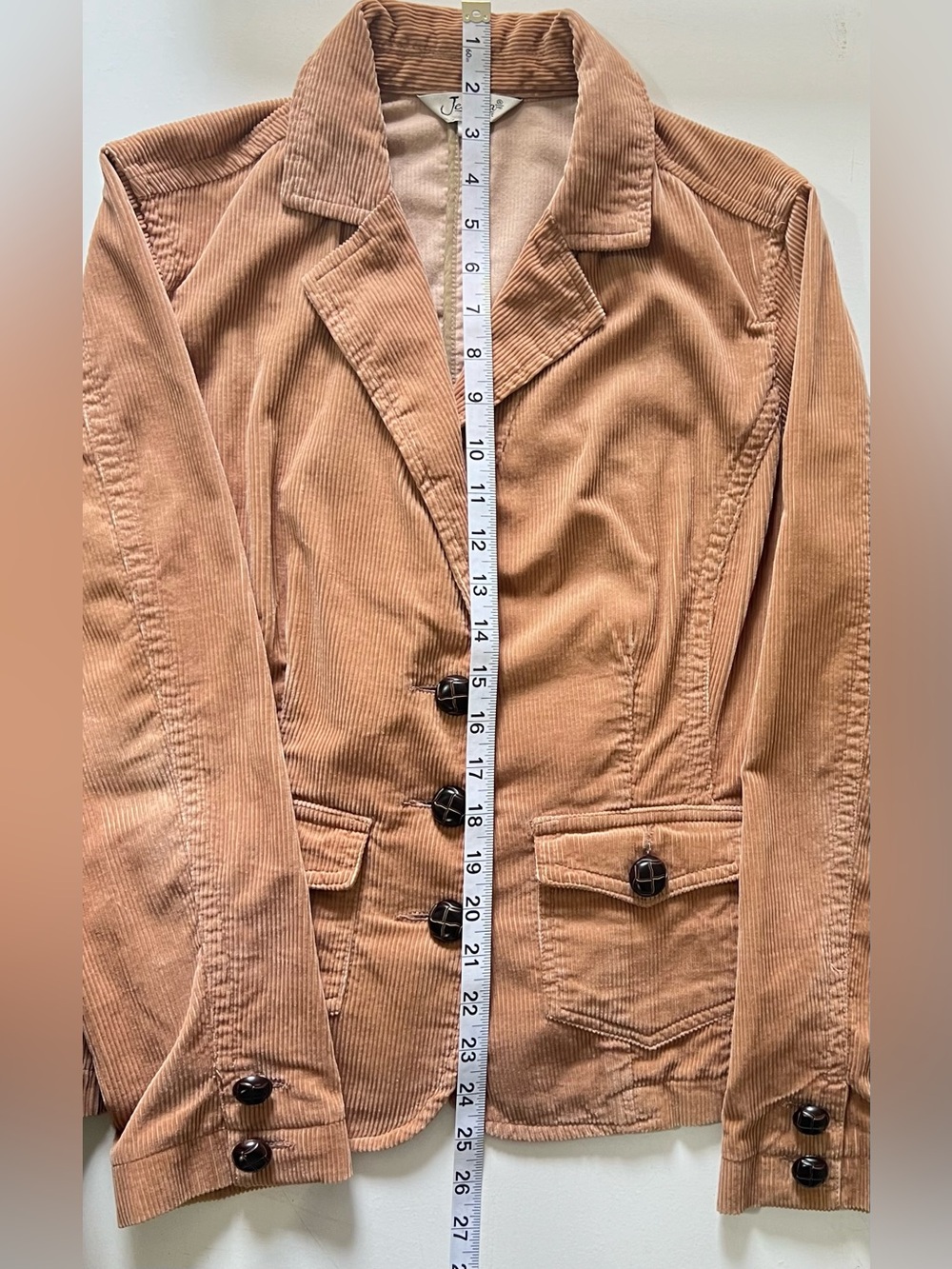 Jessica Corduroy Blazer Jacket Size 8 Tan Brown Vintage 90's Casual Blazer - Picture 10 of 12
